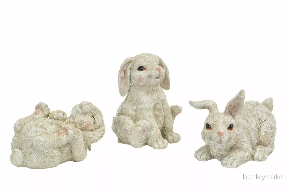 Påskdekoration Kaniner Vit Mix Poly 3-pack REA Påskdekoration Kaniner Vit Mix Poly 3-pack REA