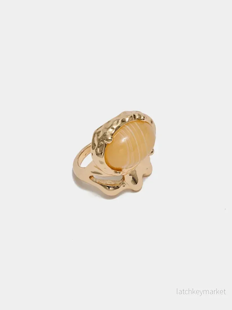 Pom Stone Ring, Gold Sand Marble - Bild 2