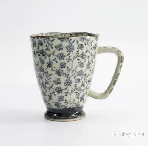 Mugg Blå/Taupe Blomma TDS Mugg Blå/Taupe Blomma TDS