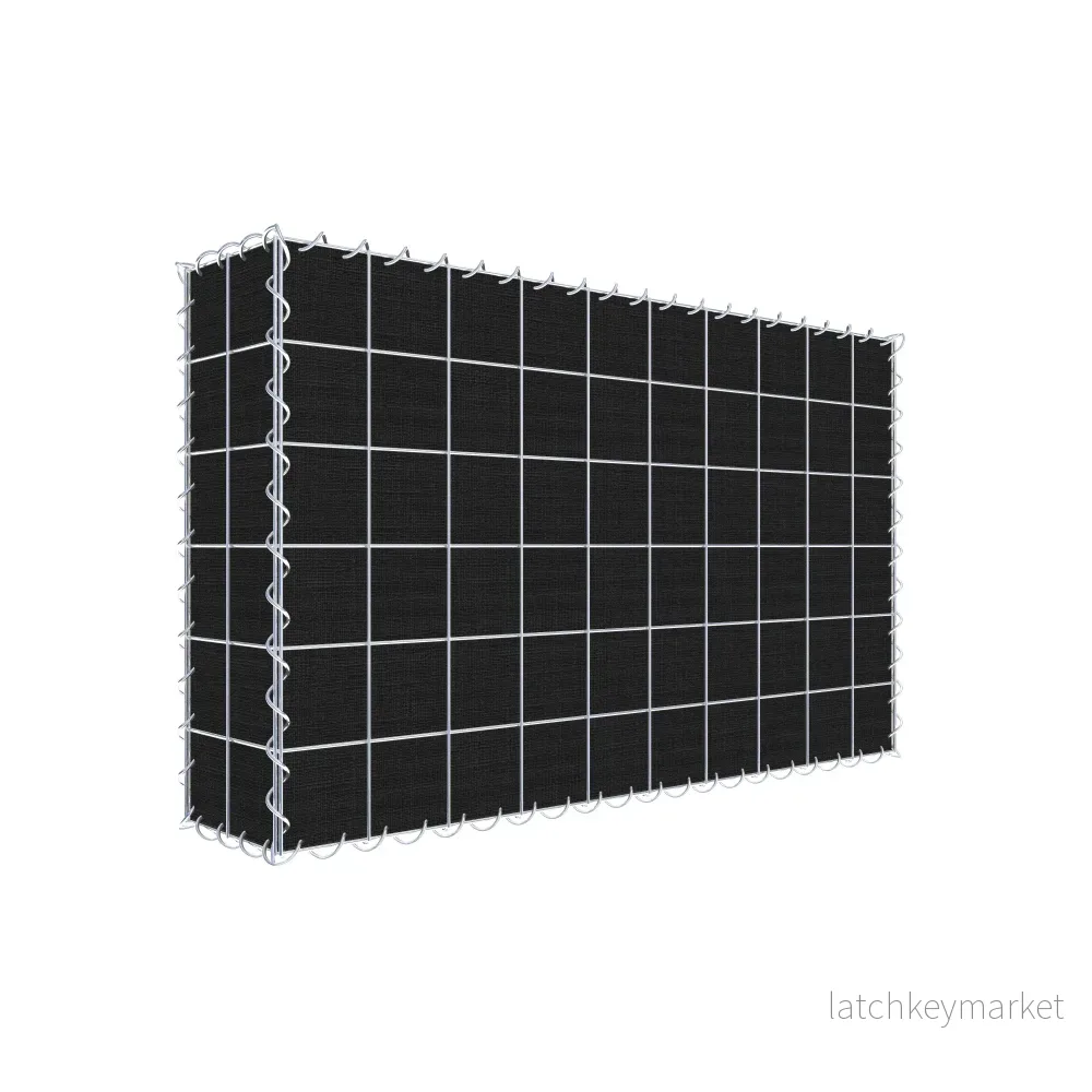 Grön gabion med fleece 100 cm x 60 cm x 20 cm (L x H x D), maskstorlek 10 cm x 10 cm, spiral Grön gabion med fleece 100 cm x 60 cm x 20 cm (L x H x D), maskstorlek 10 cm x 10 cm, spiral