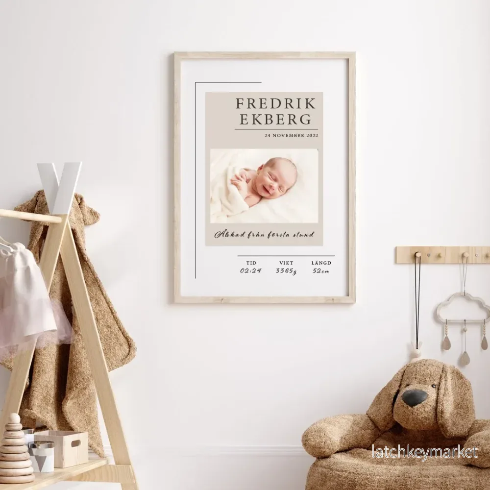 Namntavla Eget foto - kvadrat beige - Bild 2