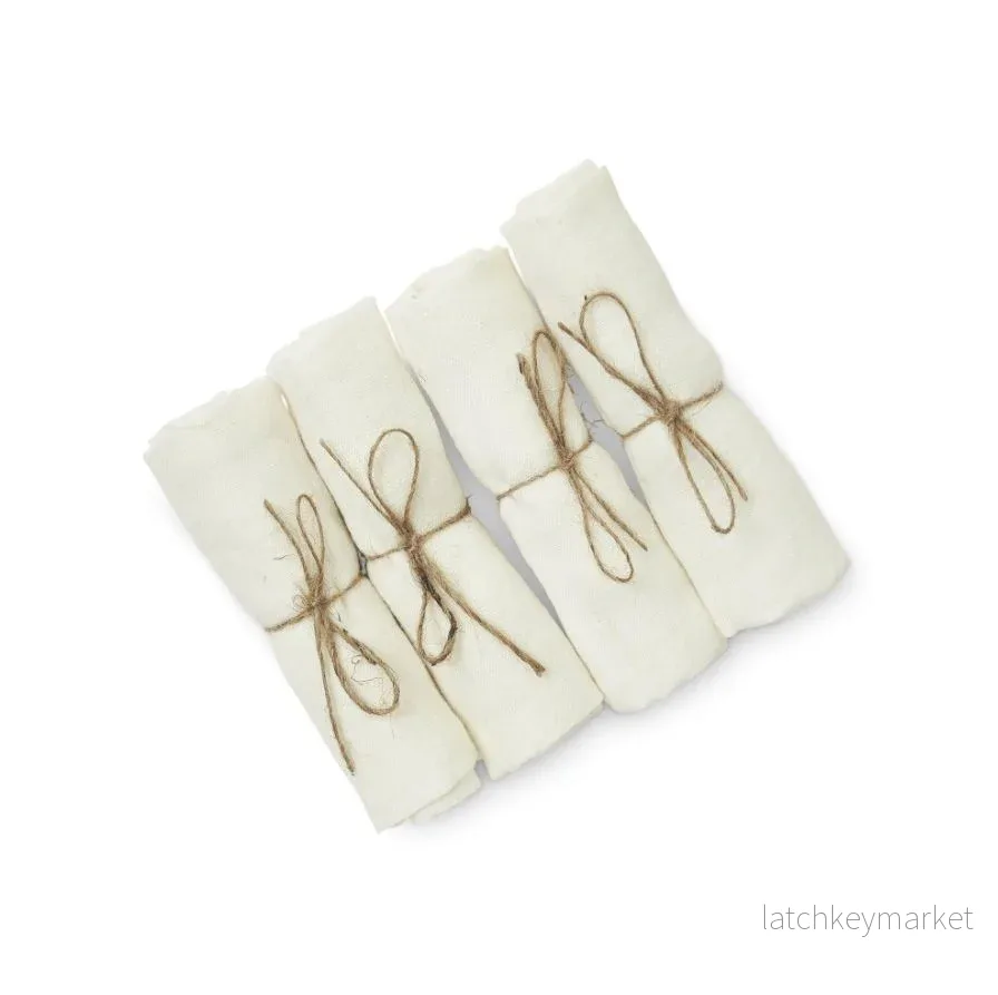 Linne 4-pack Servett Offwhite - Bild 3