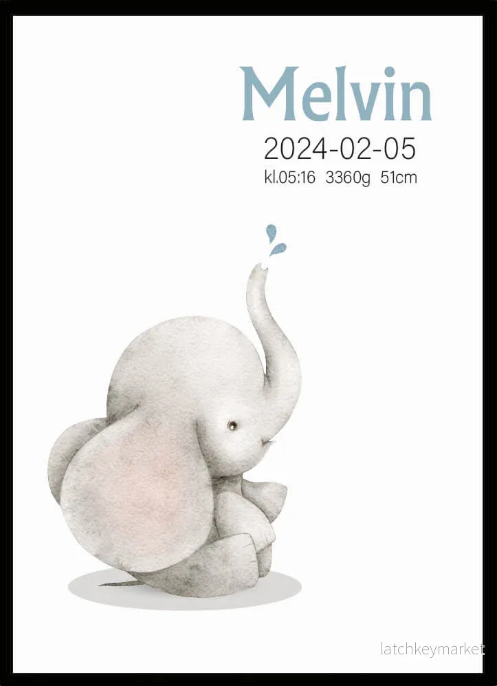Namntavla elefant