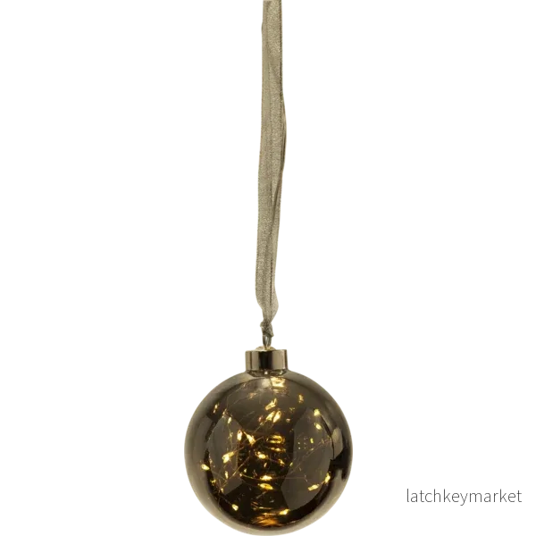 Julgranspynt Glaskula Glow Silver 10 cm 15 Ljus LED REA - Bild 2