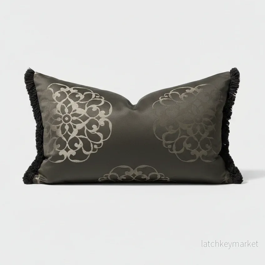 Kuddfodral Anna Mörkbrun Jacquard Kuddfodral Anna Mörkbrun Jacquard