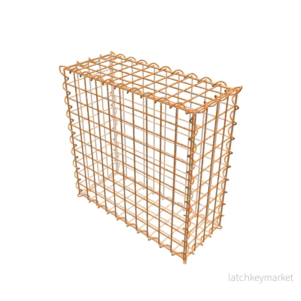 Rostig gabion 50 cm x 50 cm x 20 cm (L x H x D), maskstorlek 5 cm x 5 cm, spiral - Bild 2