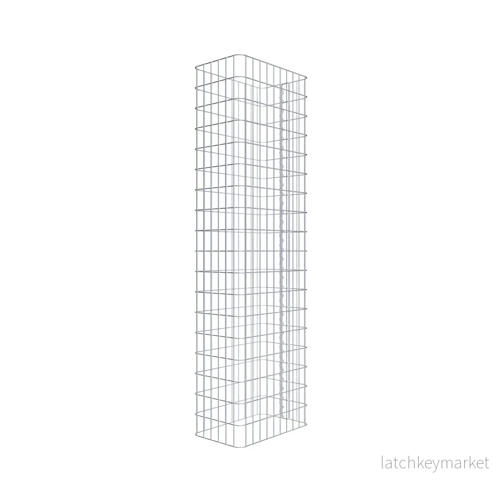 Gabionstängsel längd 52 cm, höjd 180 cm, djup 32 cm, maskstorlek 5 x 10 cm