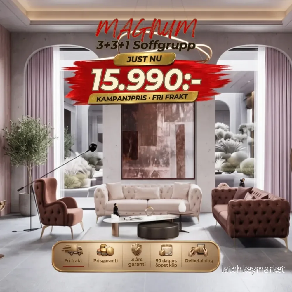 💥Magnum 3+3+1 Soffgrupp ⏳Specialerbjudande | Endast 8 kvar