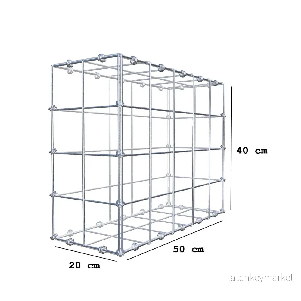 Gabion 50 cm x 40 cm x 20 cm (L x H x D), maskstorlek 10 x 10 cm, spiralring - Bild 2