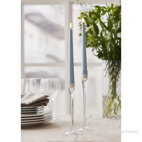 Stearinlys LED Antikklys 2-pack Flamme Candy Blå - Bild 2