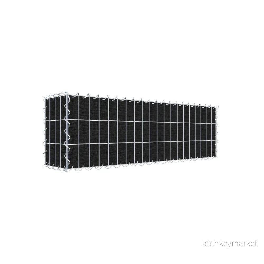 Grön gabion med fleece 100 cm x 30 cm x 20 cm (L x H x D), maskstorlek 5 cm x 10 cm, spiral Grön gabion med fleece 100 cm x 30 cm x 20 cm (L x H x D), maskstorlek 5 cm x 10 cm, spiral
