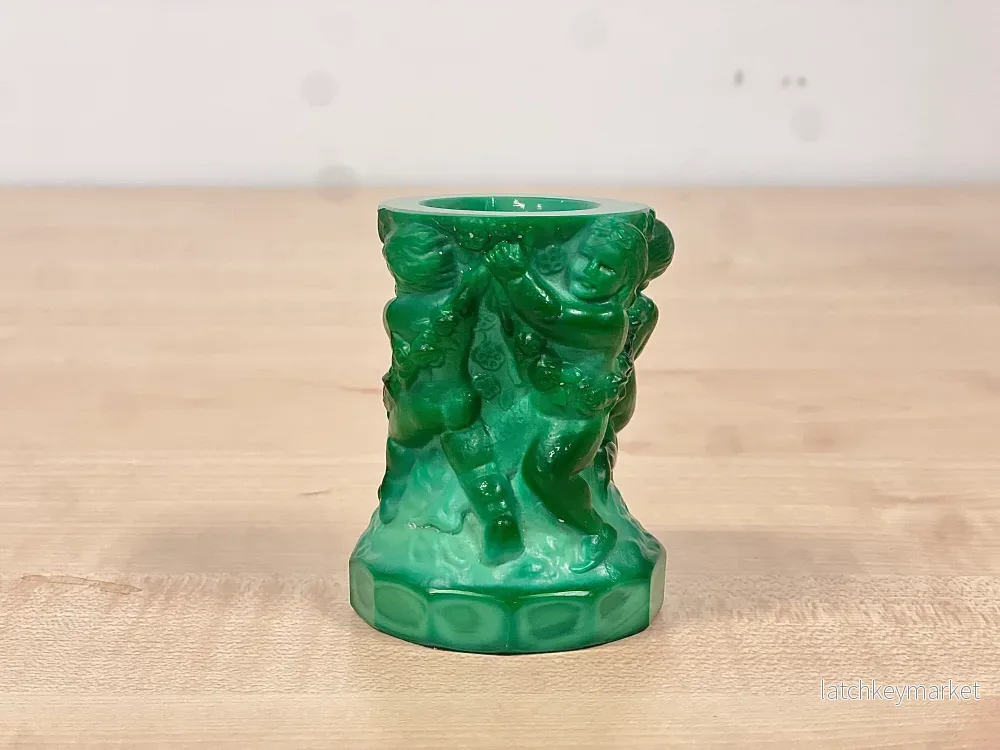 Vas Frantisek Pazourek Böhmiskt Glas Art Deco "Ingrid" Malakit 20/30-tal - Bild 2