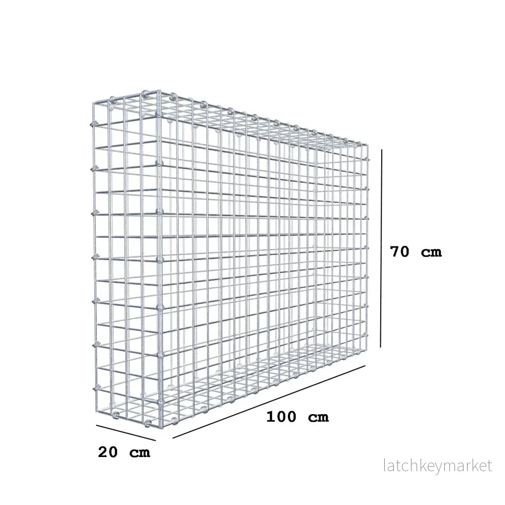 Gabion 100 cm x 70 cm x 20 cm (L x H x D), maskstorlek 5 x 5 cm, spiralring - Bild 2