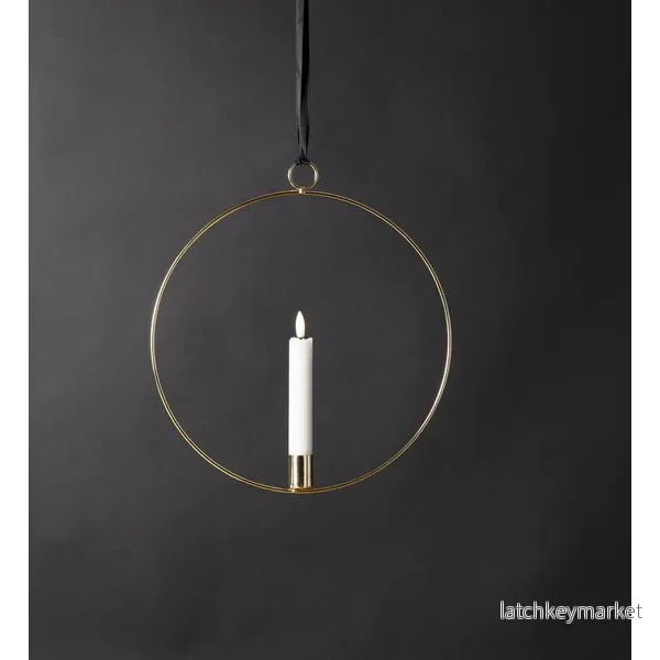 Ljusstake hängande Ring ink. LED ljus Mässing - Bild 3
