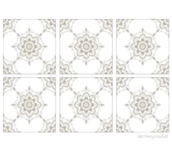 Kakeldekor viktoriansk blommor beige 1 - Bild 3