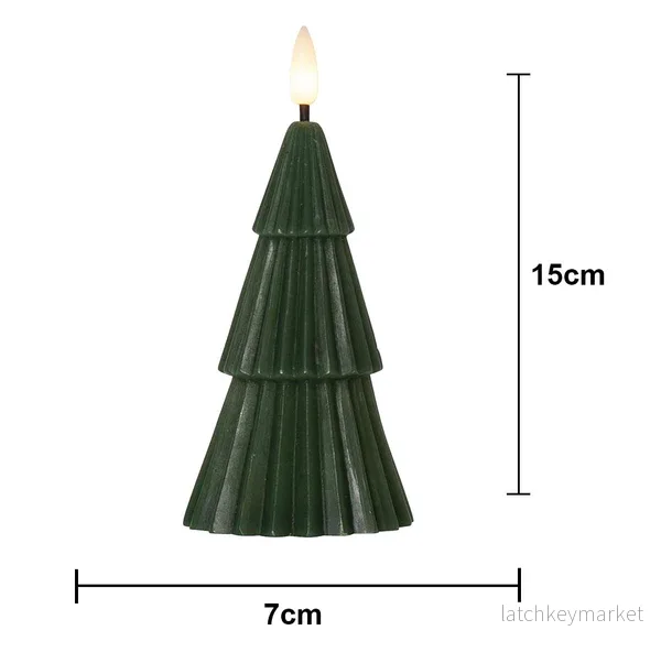 Belysning Jul LED Blockljus Flamme Gran Grön 15 cm - Bild 3