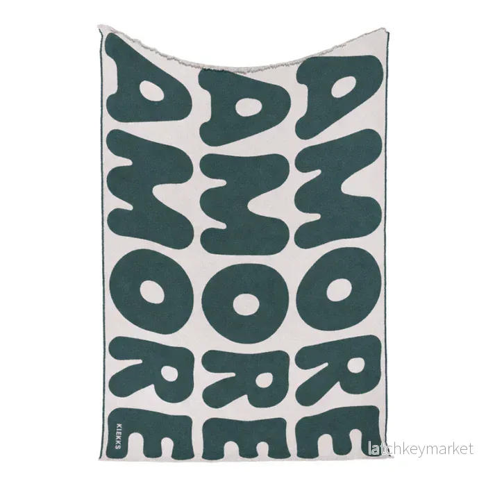 Klekks No. 11 Amore Green Cotton Blanket Klekks No. 11 Amore Green Cotton Blanket