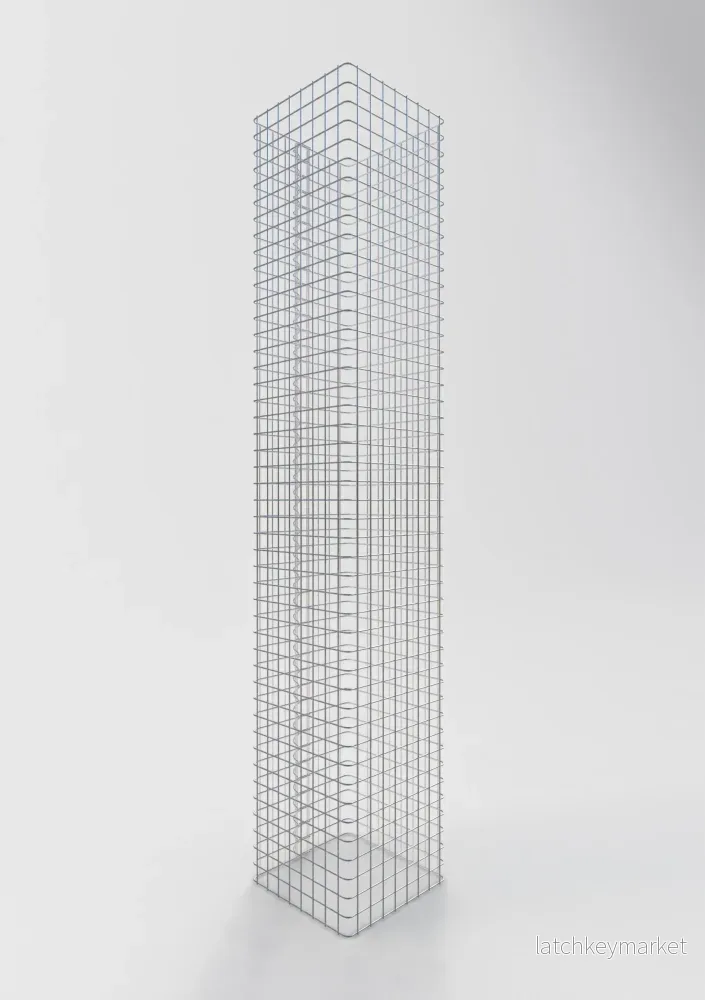 Gabionpelare vinkelformad 42 cm x 42 cm, 230 cm höjd, MW 5 cm x 5 cm - Bild 2