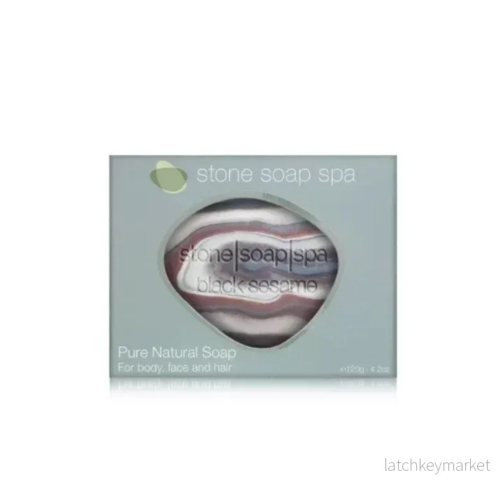 STONE SOAP SPA, "Black sesame", scent of STAR ANISE 120g - Bild 2