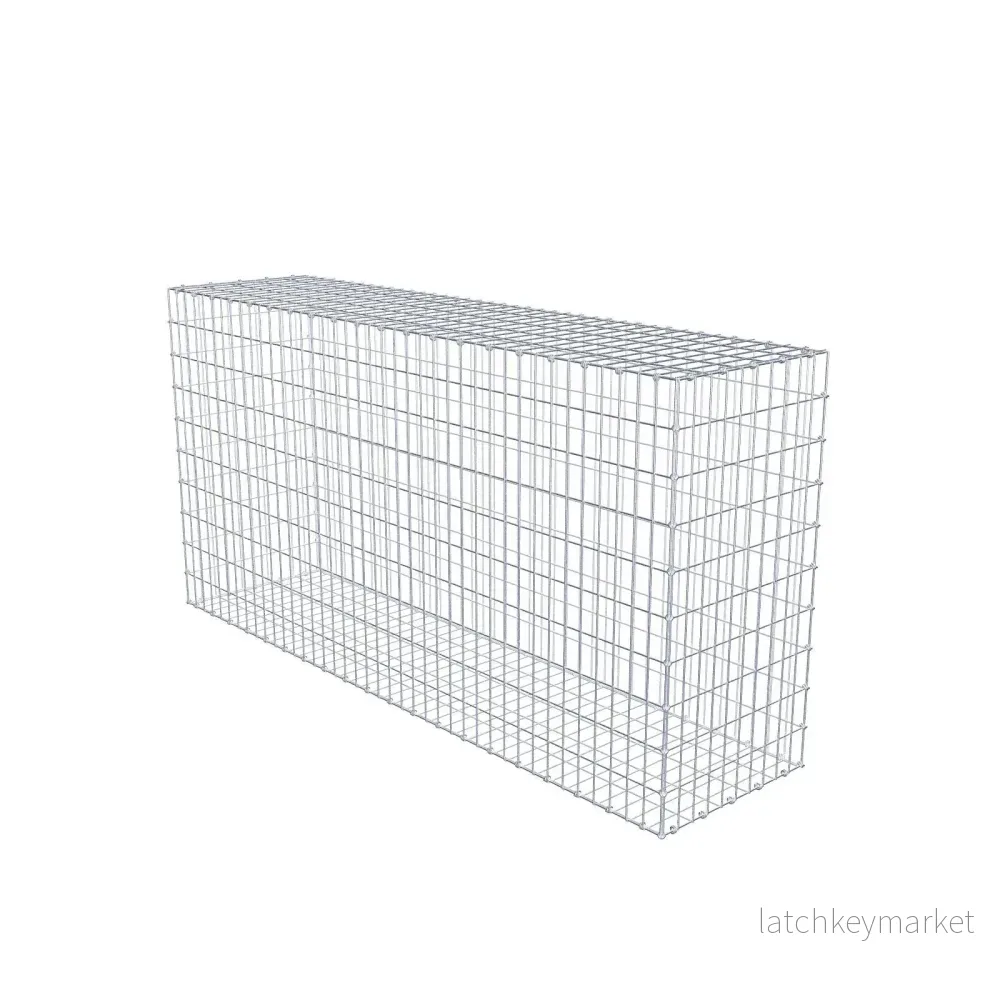 Gabion 200 cm x 100 cm x 50 cm (L x H x D), maskstorlek 5 x 10 cm, spiralring Gabion 200 cm x 100 cm x 50 cm (L x H x D), maskstorlek 5 x 10 cm, spiralring