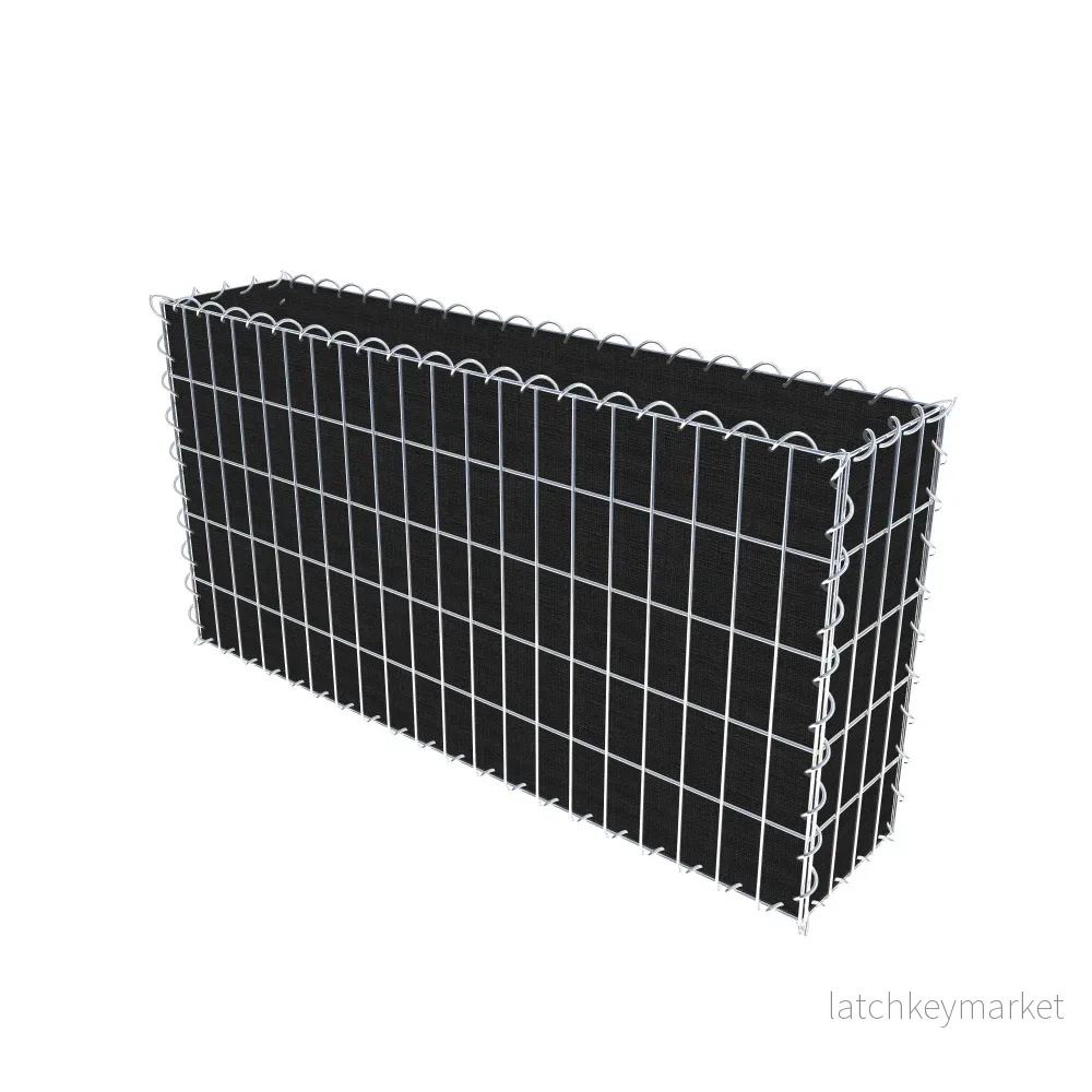 Grön gabion med fleece 100 cm x 50 cm x 20 cm (L x H x D), maskstorlek 5 cm x 10 cm, spiral - Bild 2