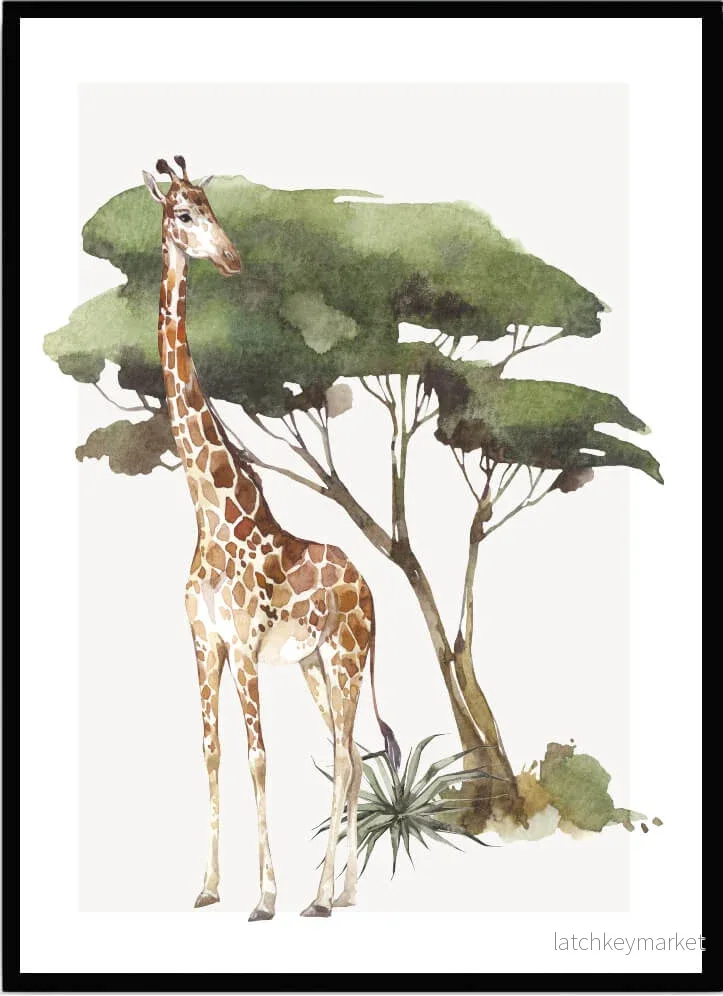 Poster Giraff savann