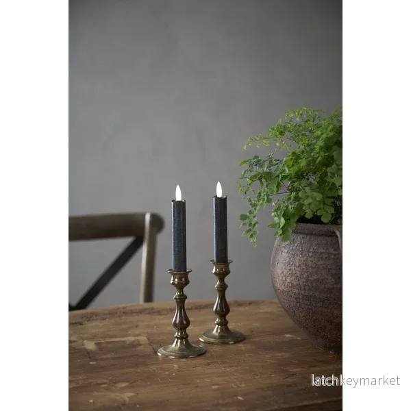 Batteridrivet LED Antikljus 2-pack Flamme Rustic 15 cm Svart - Bild 2