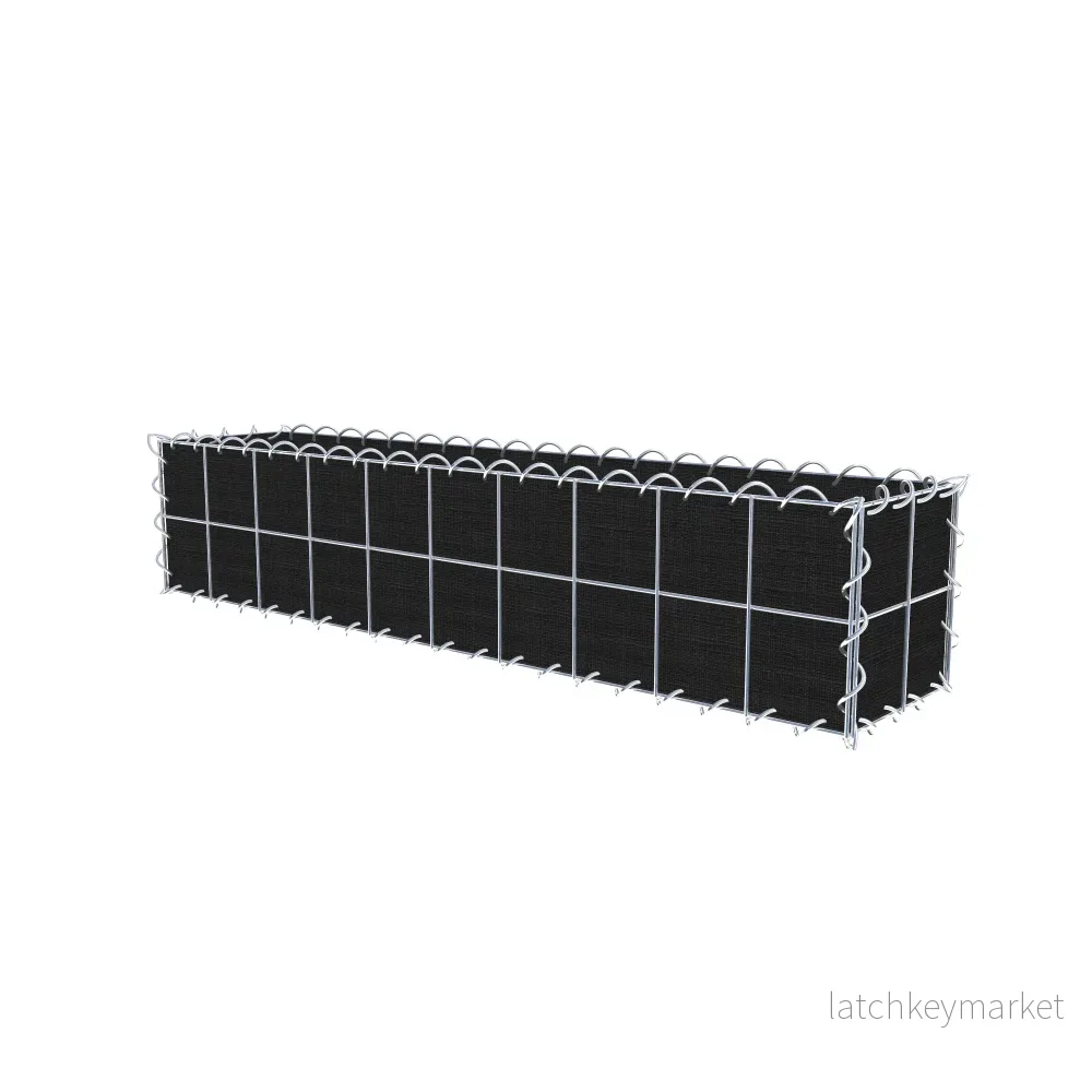 Grön gabion med fleece 100 cm x 20 cm x 20 cm (L x H x D), maskstorlek 10 cm x 10 cm, spiral - Bild 2