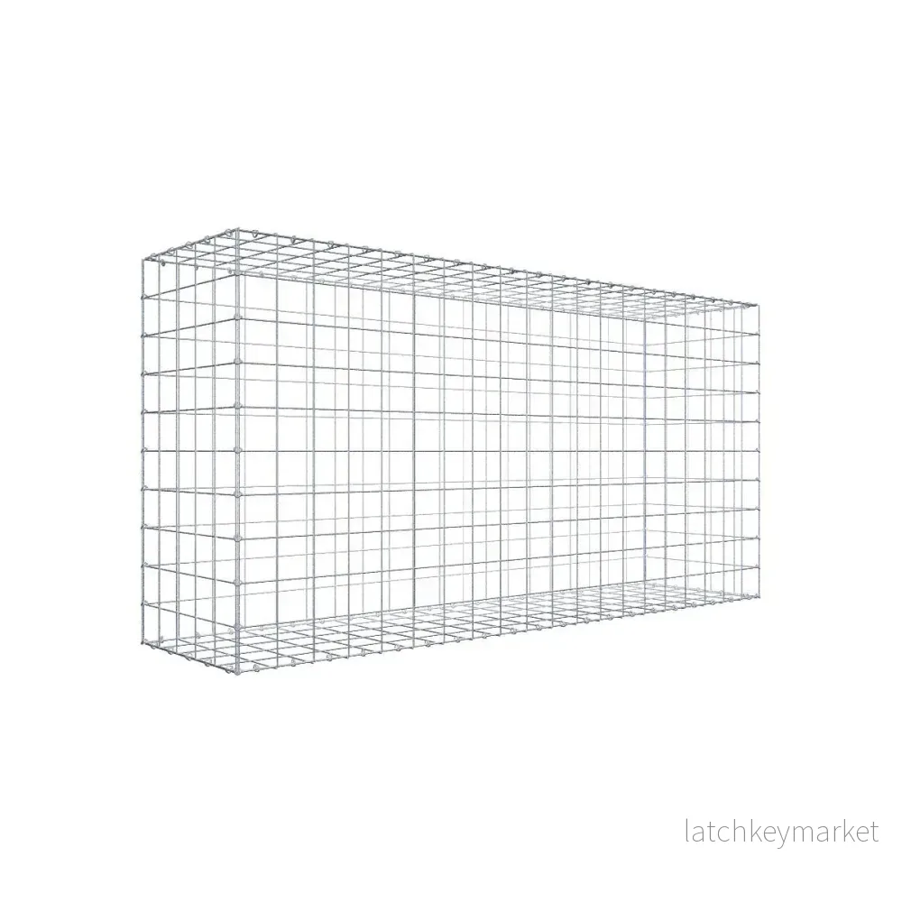 Gabion 200 cm x 100 cm x 50 cm (L x H x D), maskstorlek 10 cm x 10 cm, C-ring Gabion 200 cm x 100 cm x 50 cm (L x H x D), maskstorlek 10 cm x 10 cm, C-ring