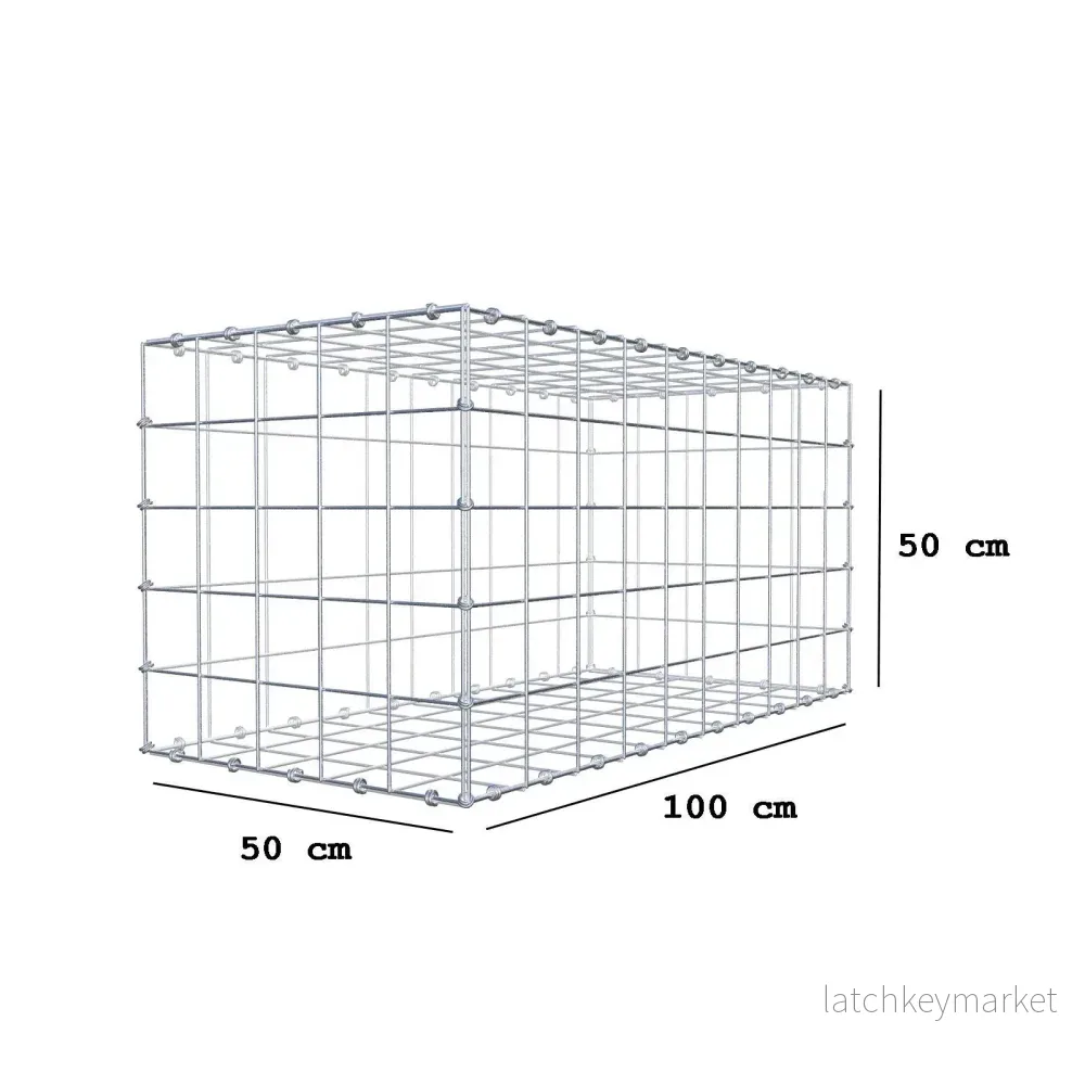 Gabion 100 cm x 50 cm x 50 cm (L x H x D), maskstorlek 10 x 10 cm, spiralring - Bild 2