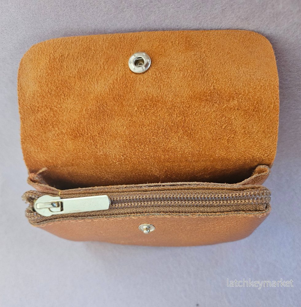 Kangoo metallic cowhide leather coin purse: Grass green - Bild 3