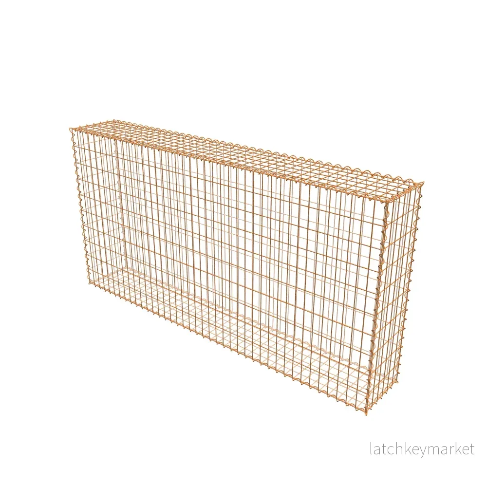 Rostig gabion 200 cm x 100 cm x 30 cm (L x H x D), maskstorlek 5 cm x 10 cm, spiral - Bild 2