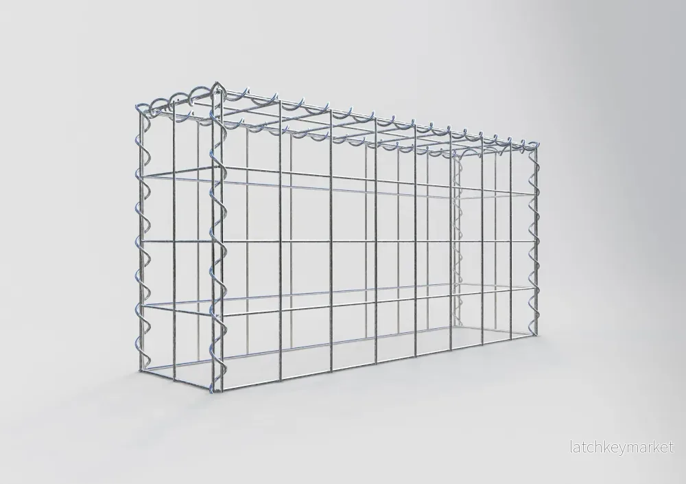 Extra gabion typ 3 80 cm x 40 cm x 20 cm (L x H x D), maskstorlek 10 cm x 10 cm, spiral - Bild 2