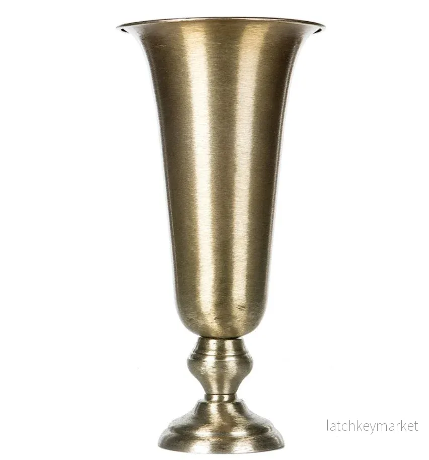 Blomkruka Pokal/Vas Tara Borstad Mässing 42 cm - Bild 2