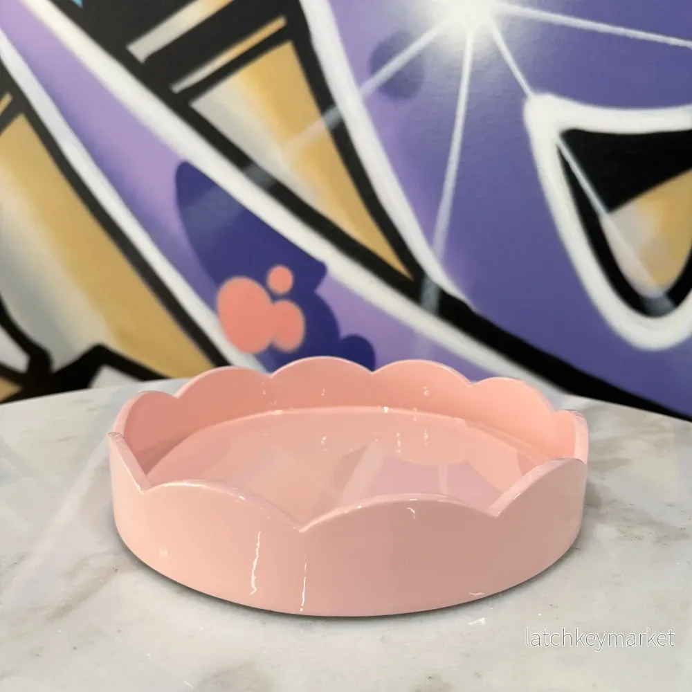Scalloped Small Round Tray Pink - Bild 3