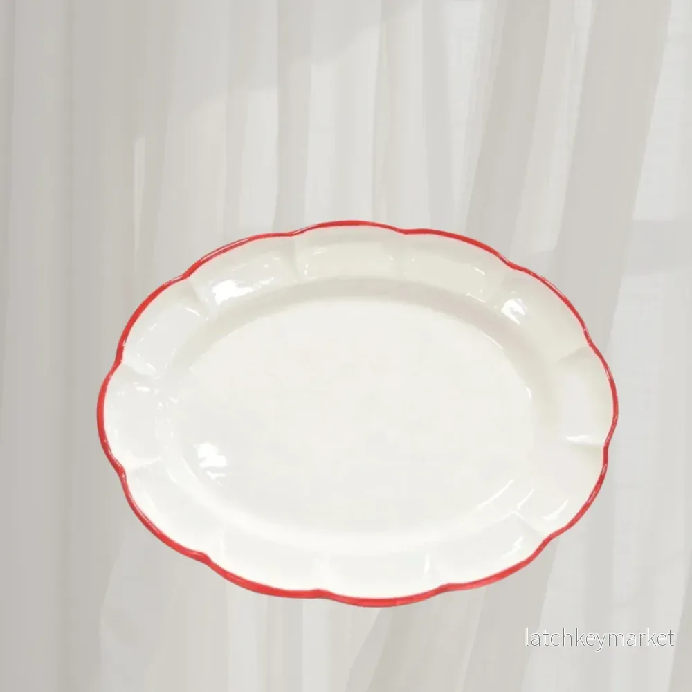 Oval Tray Red Line Oval Tray Red Line