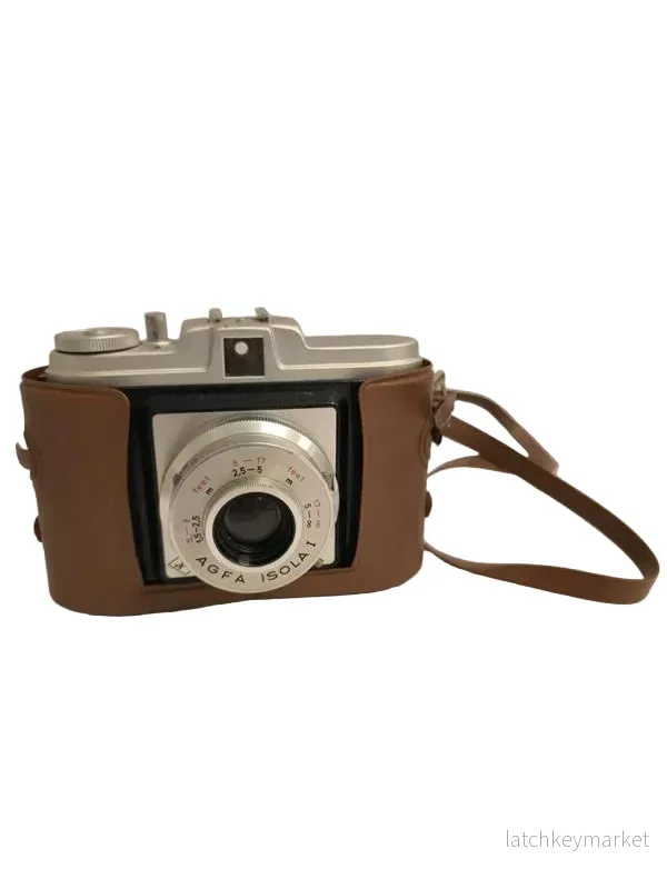 Agfa Isoly 1 – vintage kamera (inkl. läderväska) 1960 tal