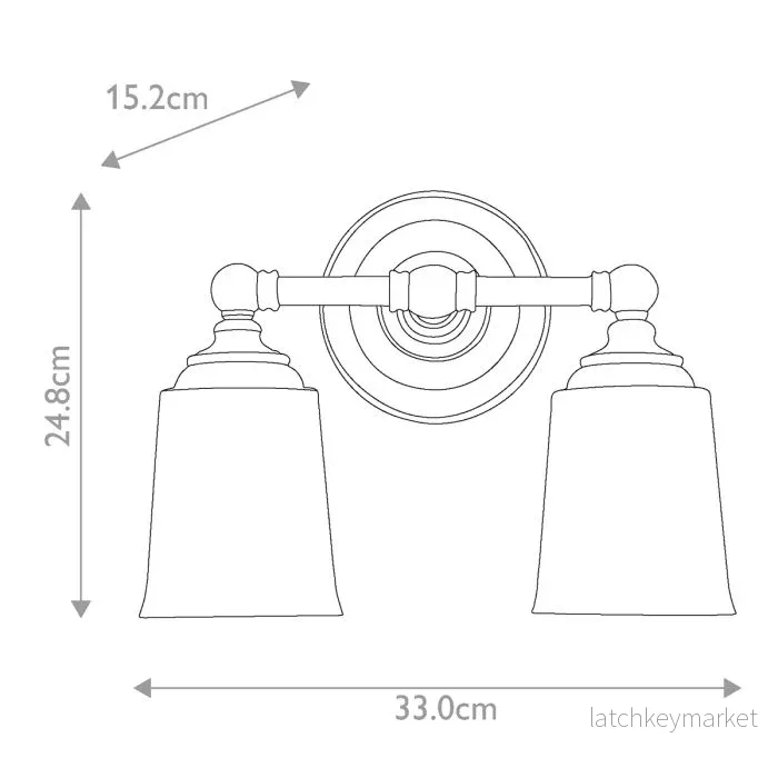 Badrumslampa Coquet dubbel i krom - Bild 2