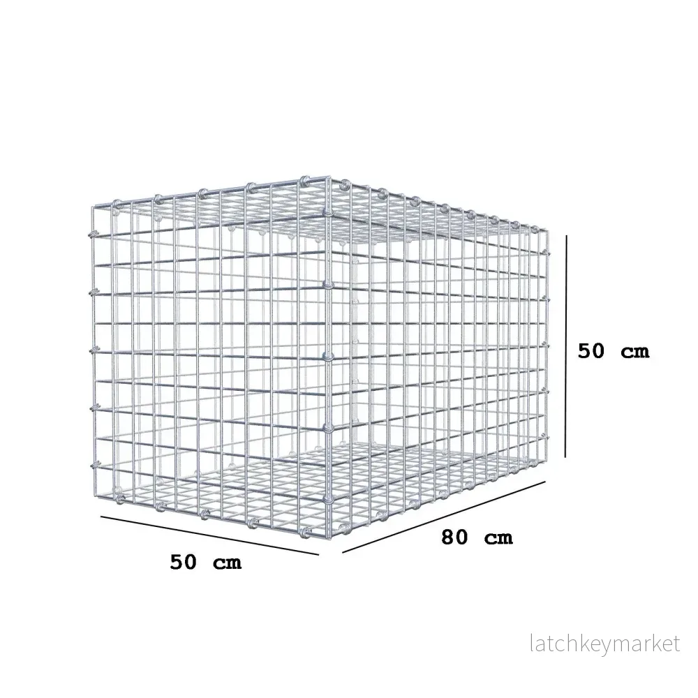 Gabion 80 cm x 50 cm x 50 cm (L x H x D), maskstorlek 5 x 5 cm, spiralring - Bild 2