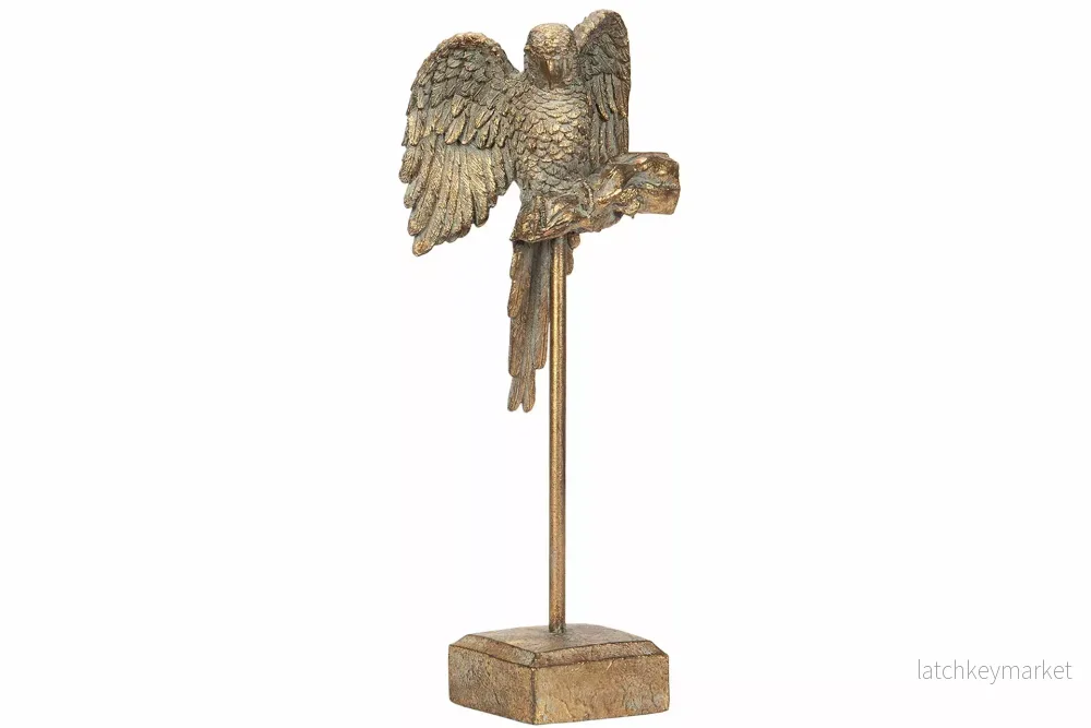 Dekoration Fågel Papegoja På Gren Metall 13x8x34,5cm REA Dekoration Fågel Papegoja På Gren Metall 13x8x34,5cm REA