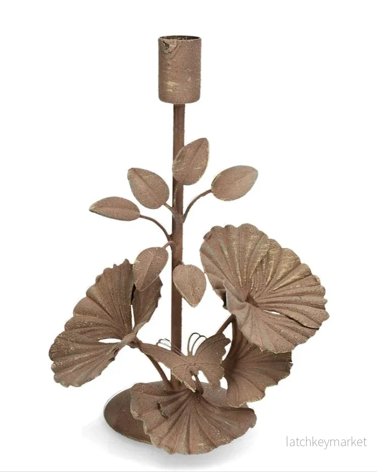 Ljusstake Floral 2-pack Brun 16x12x23cm Ljusstake Floral 2-pack Brun 16x12x23cm