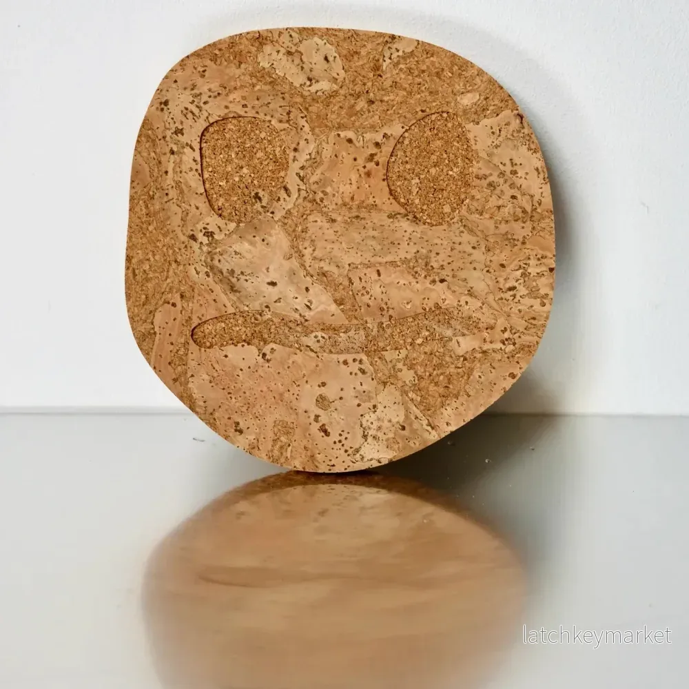 Oscar Cedon Smiley Confused Cork Trivet