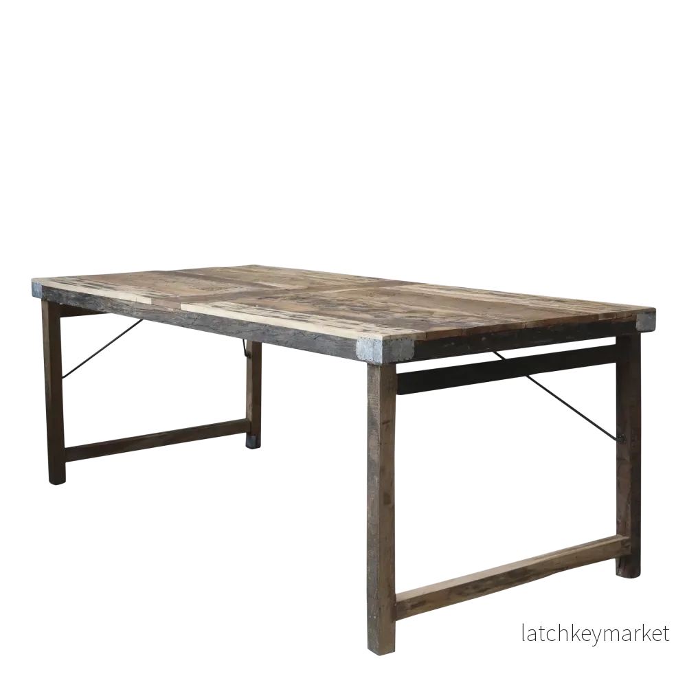 Chic Antique Matbord 200 cm Återvunnet trä med järn