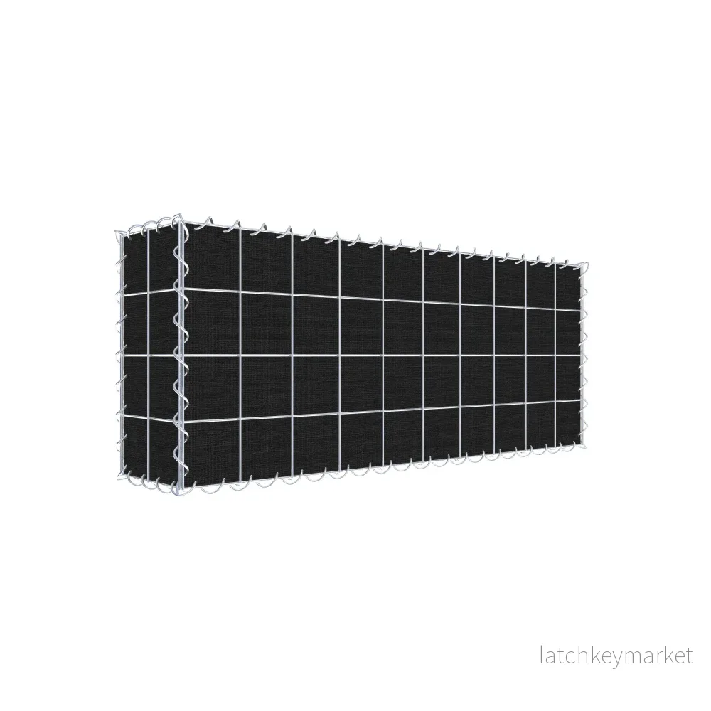 Grön gabion med fleece 100 cm x 40 cm x 20 cm (L x H x D), maskstorlek 10 cm x 10 cm, spiral Grön gabion med fleece 100 cm x 40 cm x 20 cm (L x H x D), maskstorlek 10 cm x 10 cm, spiral