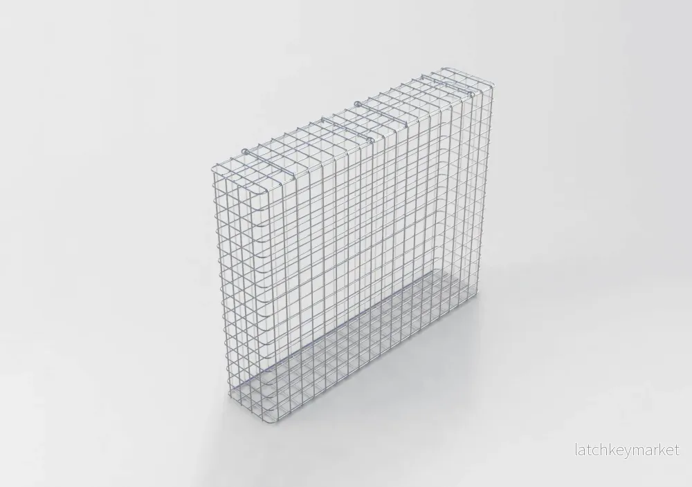Varmförzinkad gabion 102 cm x 82 cm x 22 cm, maskstorlek 5 cm x 5 cm, helsvetsad Varmförzinkad gabion 102 cm x 82 cm x 22 cm, maskstorlek 5 cm x 5 cm, helsvetsad