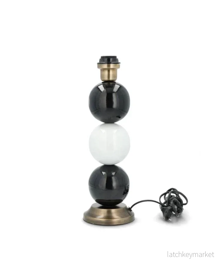 Bordslampa Lampfot Multi Stone Svart/Vit 39 cm Bordslampa Lampfot Multi Stone Svart/Vit 39 cm