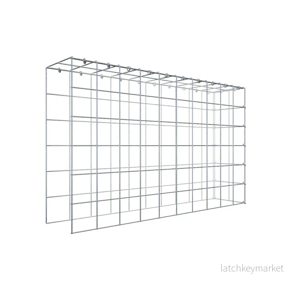 Typ 4 påbyggnadsgabion 100 cm x 60 cm x 20 cm (L x H x D), maskstorlek 10 cm x 10 cm, C-ring Typ 4 påbyggnadsgabion 100 cm x 60 cm x 20 cm (L x H x D), maskstorlek 10 cm x 10 cm, C-ring