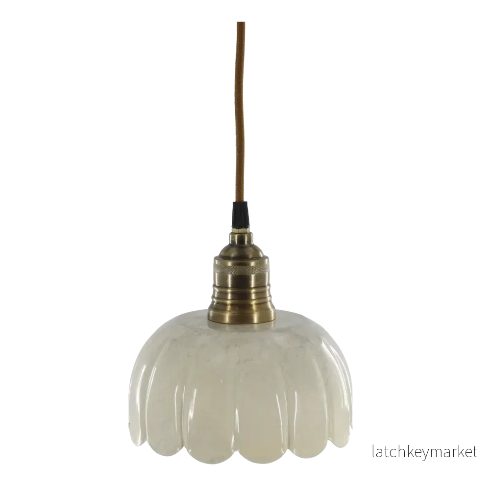 Taklampa Lunel Emalj H16/Ø18 cm creme
