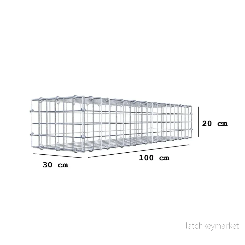 Gabion 100 cm x 20 cm x 30 cm (L x H x D), maskstorlek 5 x 5 cm, spiralring - Bild 2