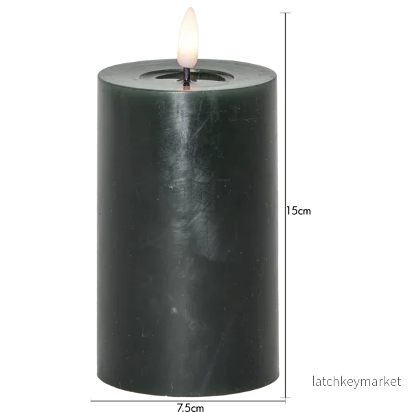 Batteridrivet LED Blockljus Flamme Flow Grön 15 cm - Bild 3